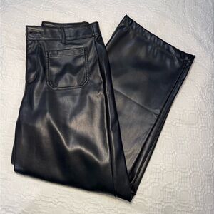 LOFT Women's Sleek Black Leather Pants